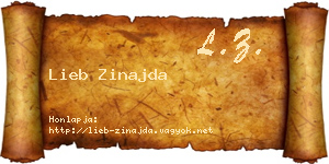Lieb Zinajda névjegykártya